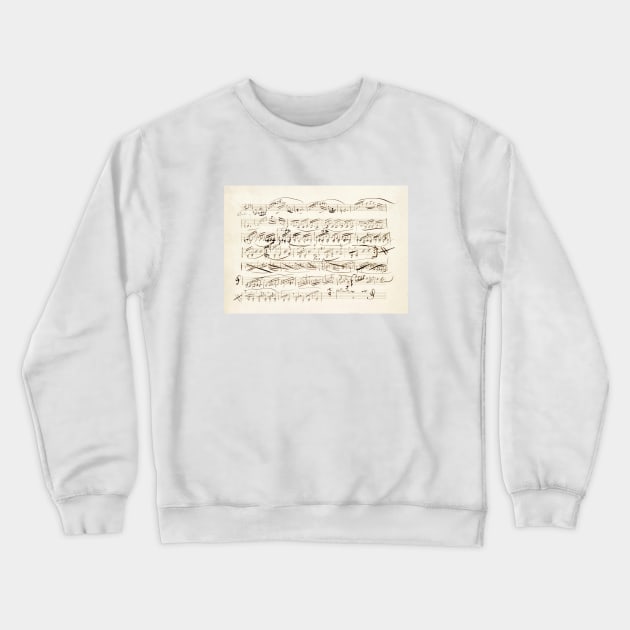 Paganini | Original score, manuscript by Niccolò Paganini Crewneck Sweatshirt by Musical design